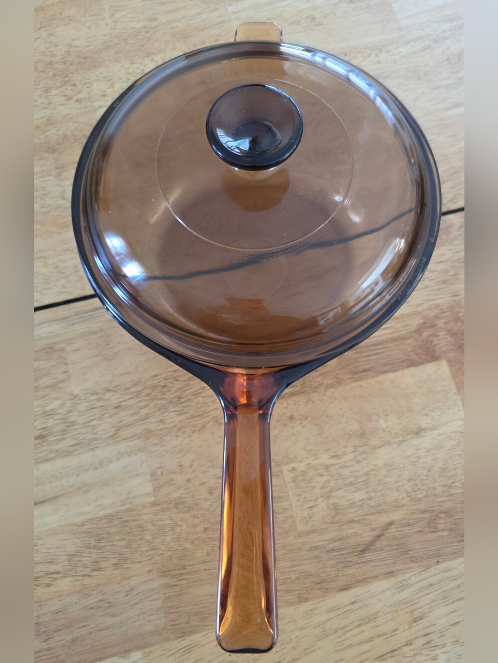 Vintage Vision Corning USA 2.5L Amber Glass Saucepan w/ Lid | Pyrex Cookware